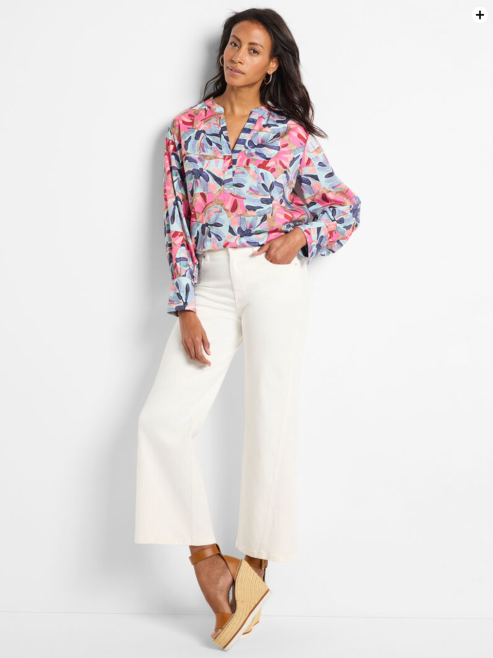 NIC+ZOE FIREWORK FOLIAGE WOVEN TOP