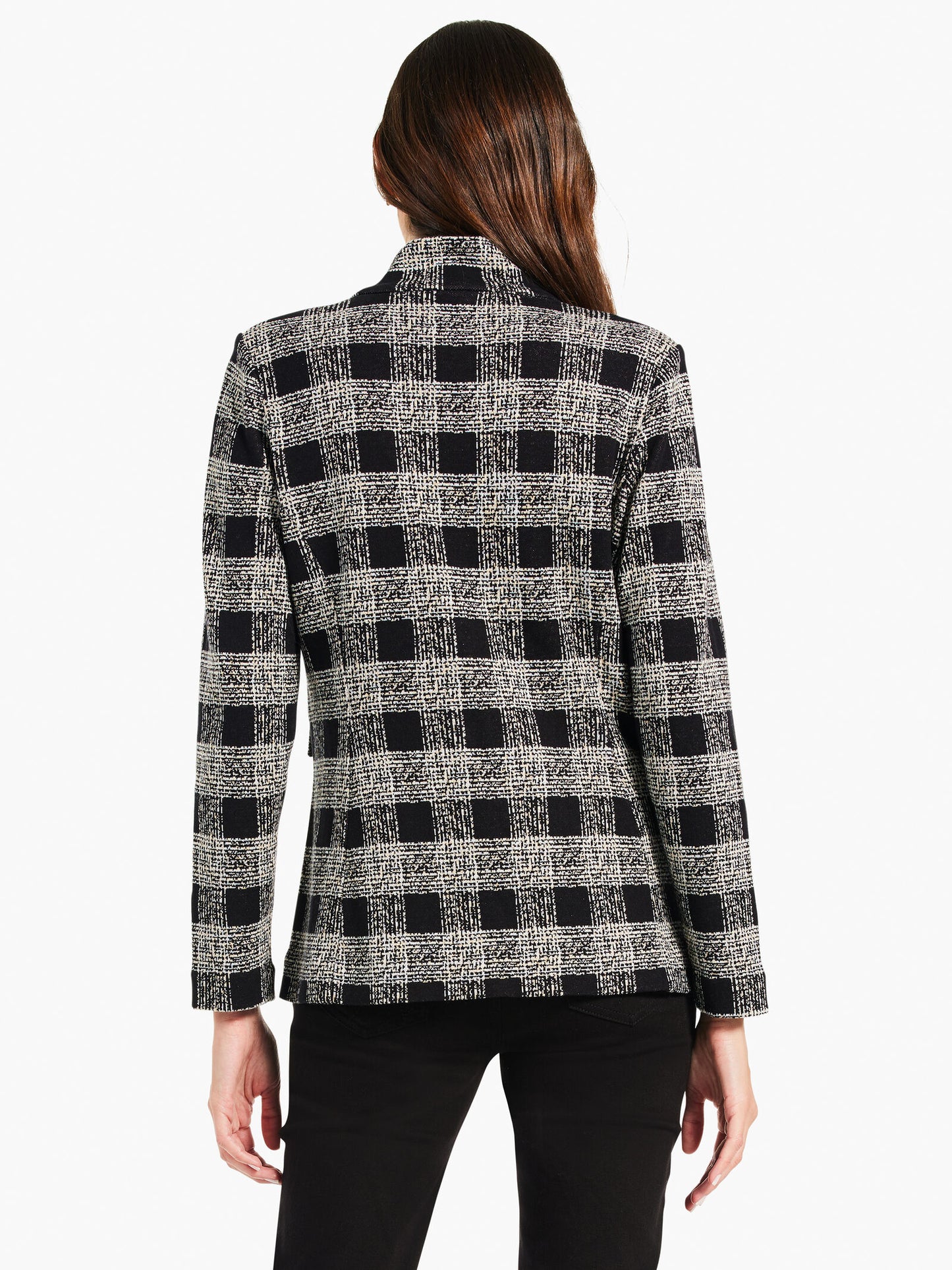 NIC+ZOE PERFECTLY PLAID KNIT BLAZER