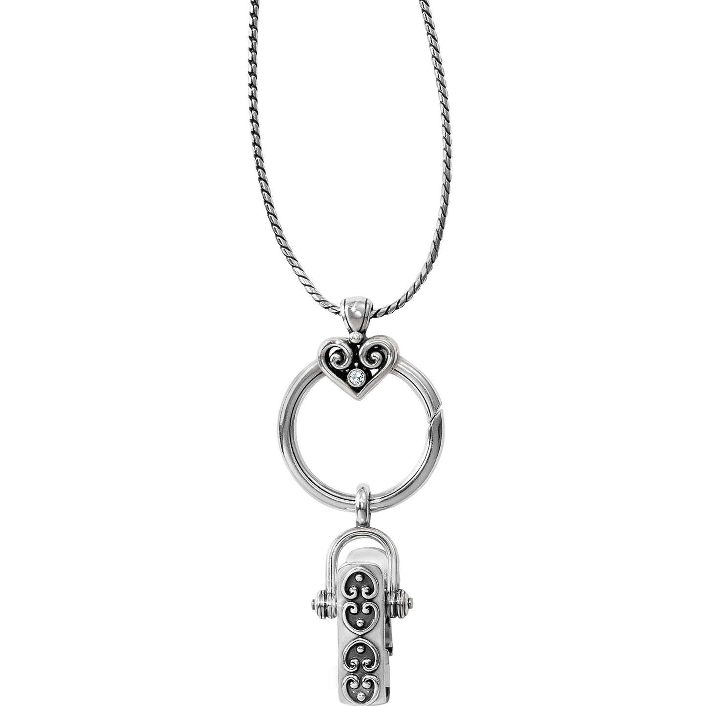 BRIGHTON ALCAZAR CHARM BADGE CLIP NECKLACE