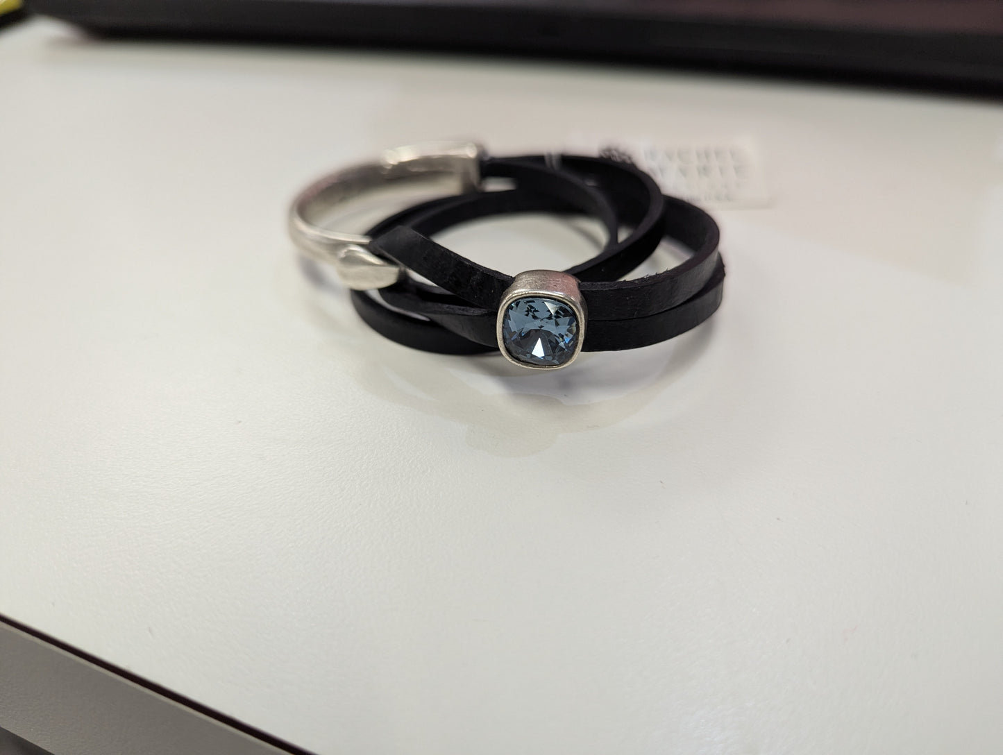 Rachel Marie Coco Black Leather Wrap Bracelet