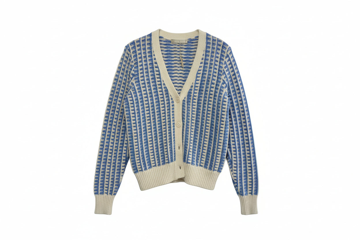 IN BY CASHMERE CHECK CARDIGAN