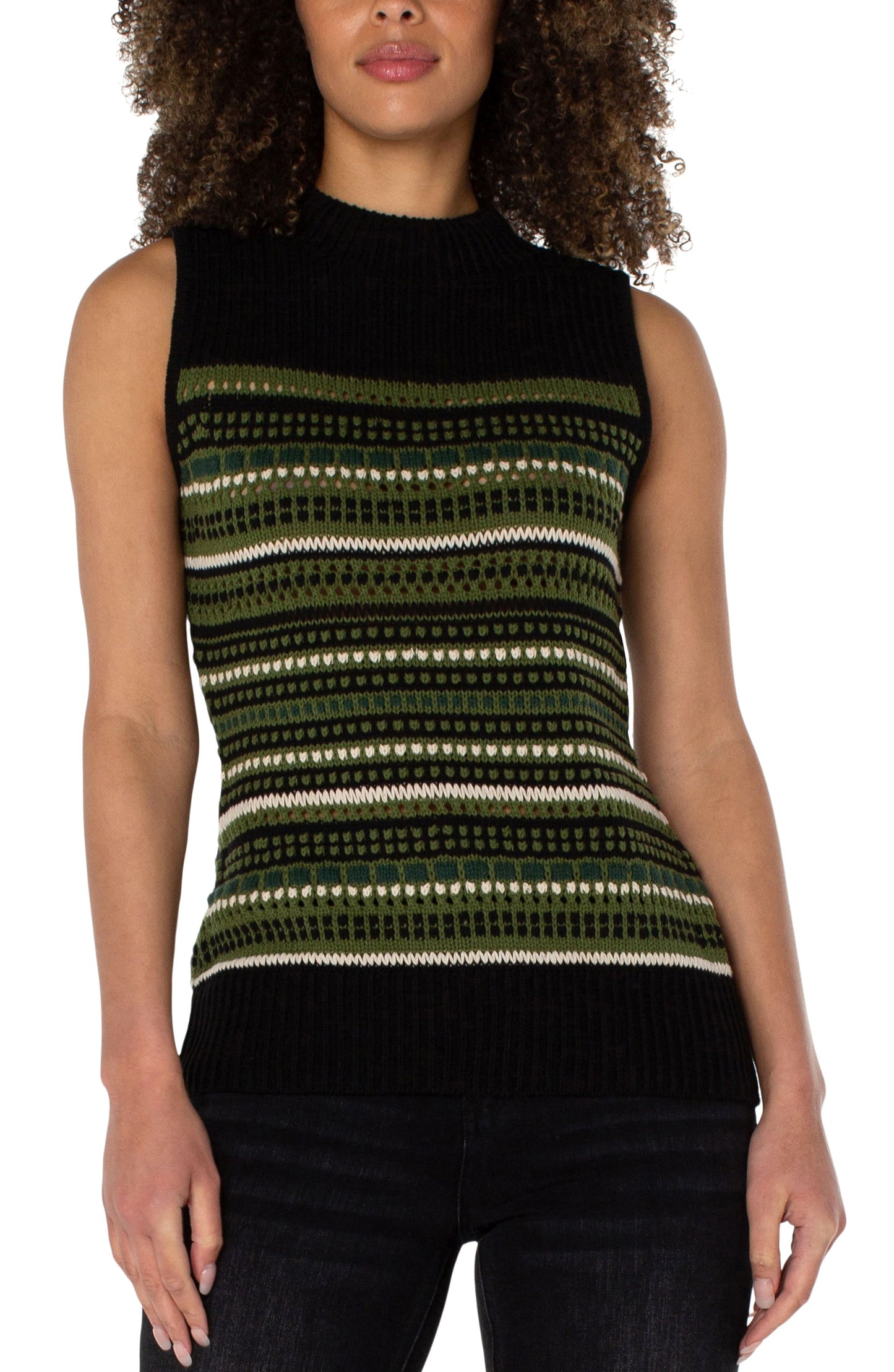 LIVERPOOL SLEEVELESS MOCK NECK SWEATER