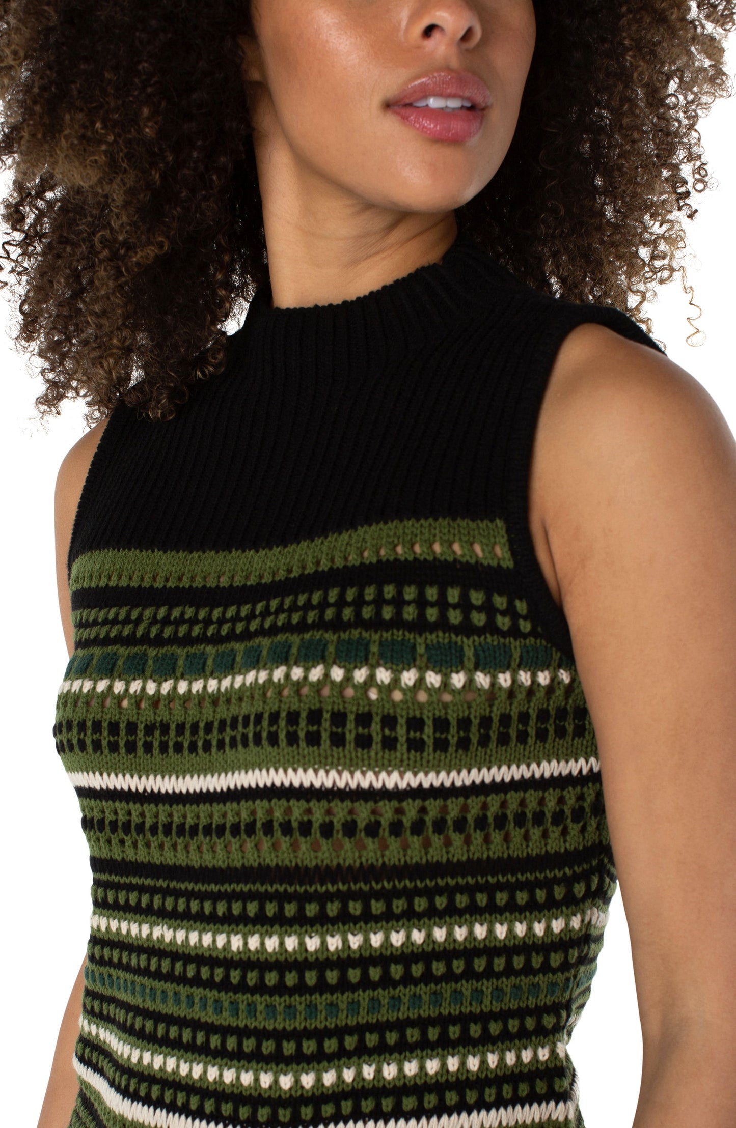 LIVERPOOL SLEEVELESS MOCK NECK SWEATER