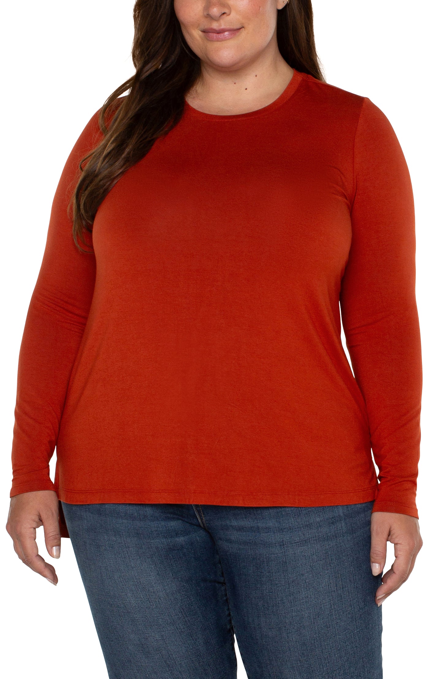 LIVERPOOL LONG SLEEVE SCOOP NECK TEE - PLUS