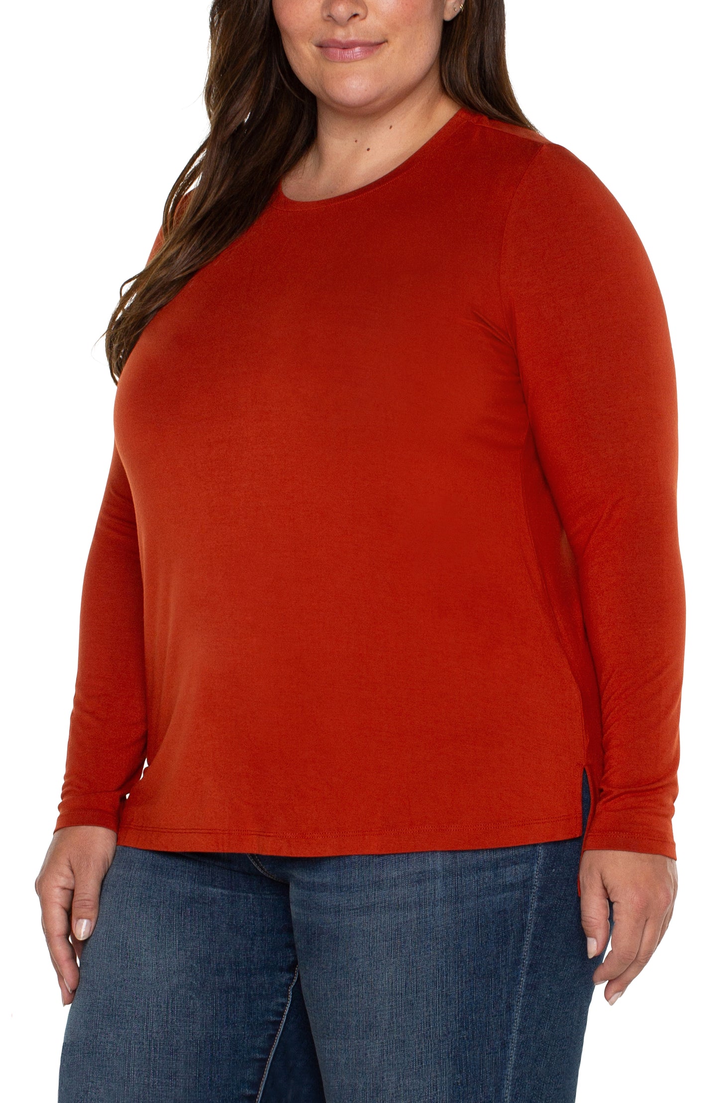 LIVERPOOL LONG SLEEVE SCOOP NECK TEE - PLUS