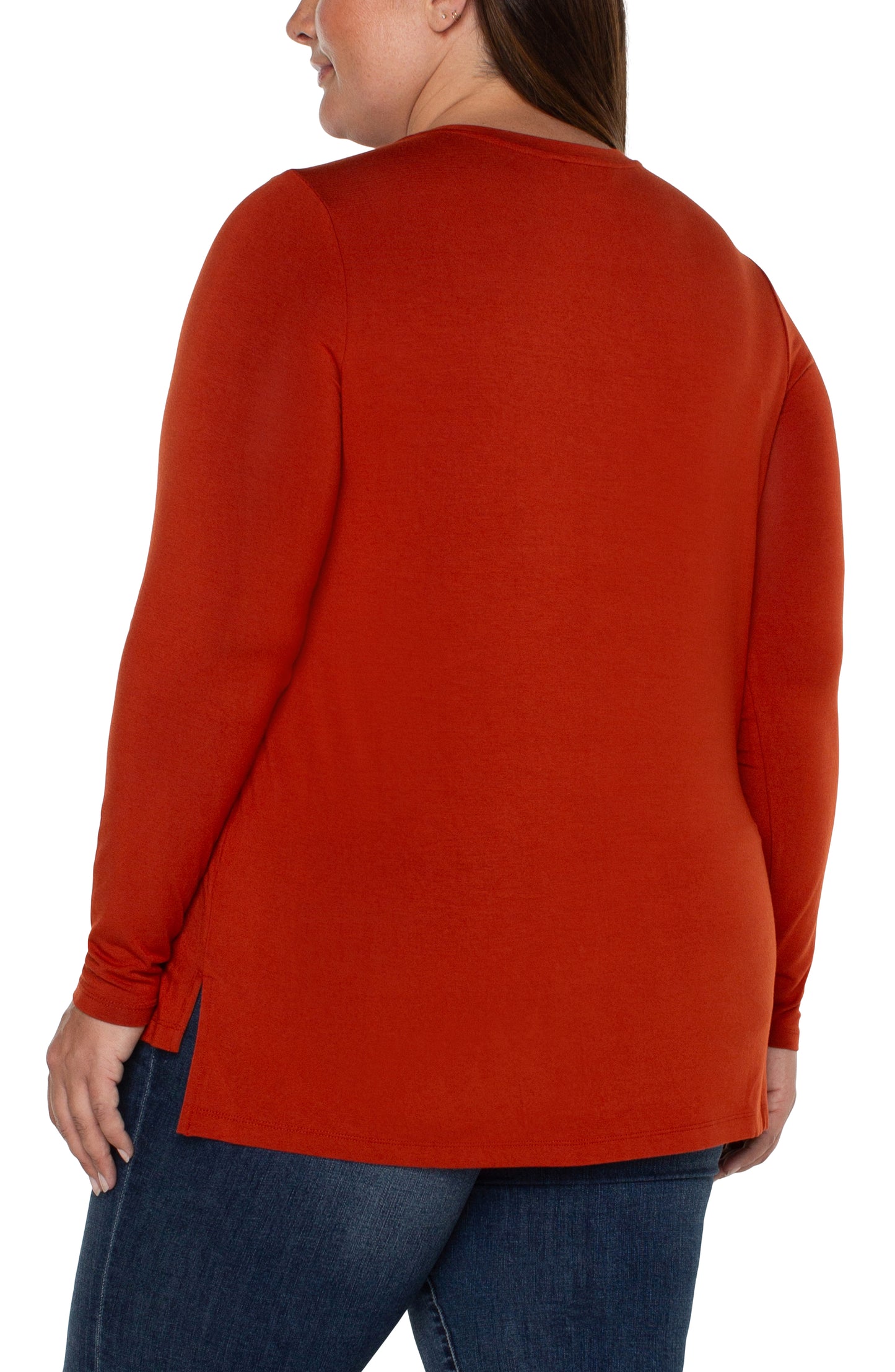 LIVERPOOL LONG SLEEVE SCOOP NECK TEE - PLUS