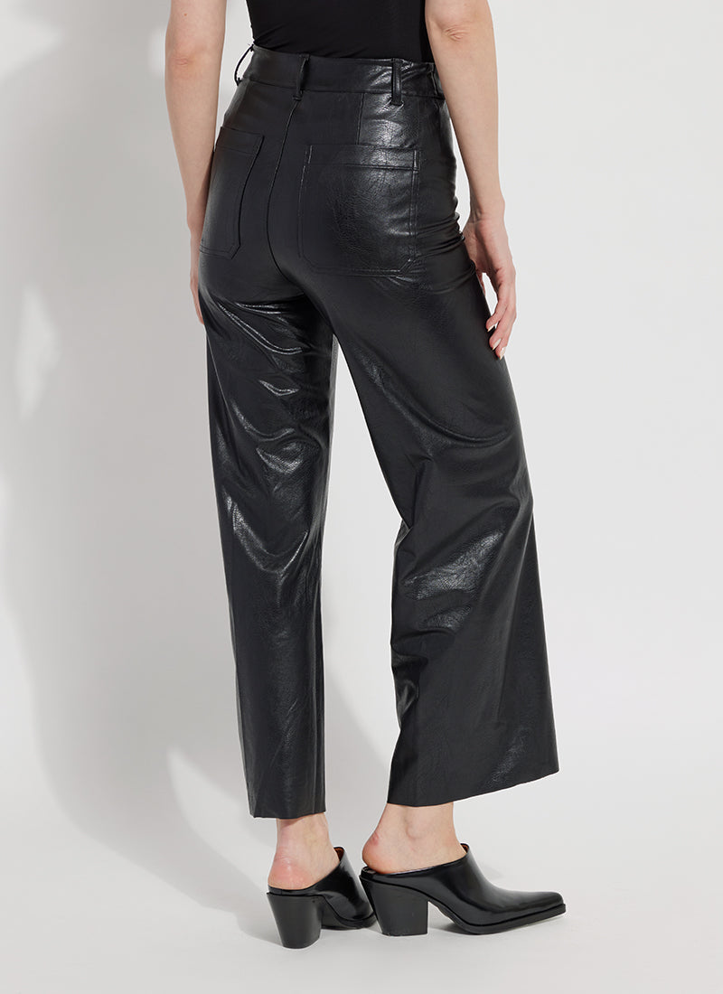 LYSSE HI WAIST VEGAN LEATHER WIDE LEG PANTS