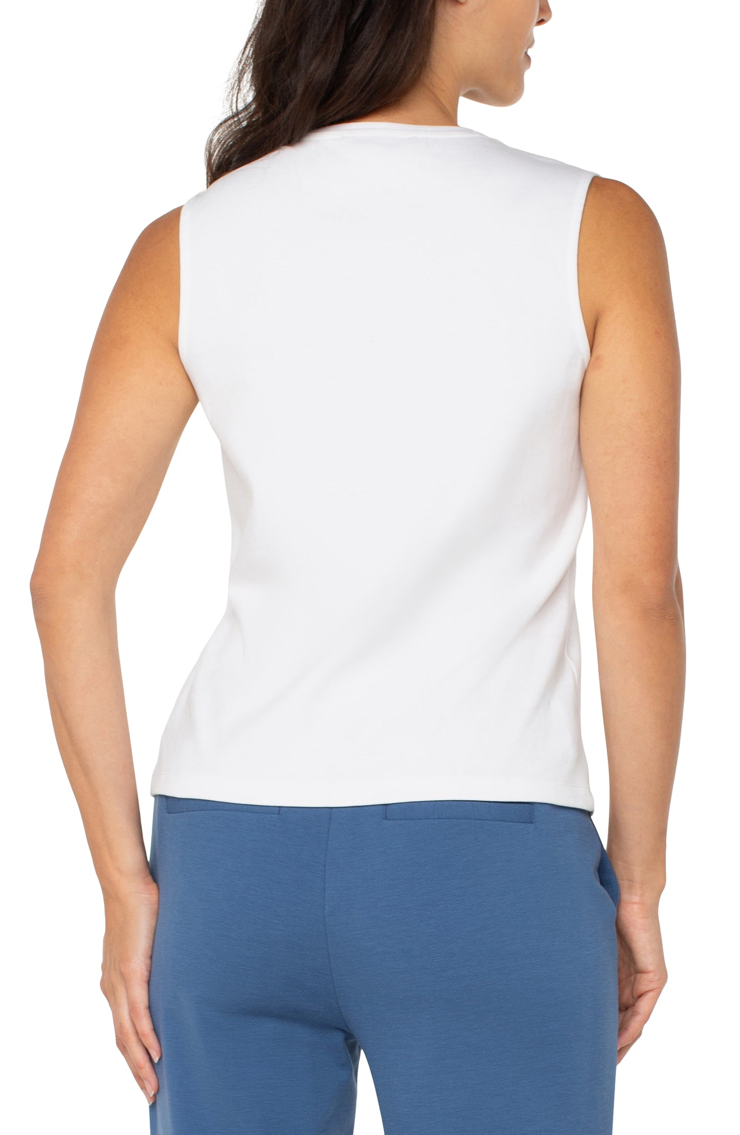 LIVERPOOL SLEEVELESS V-NECK KNIT TOP