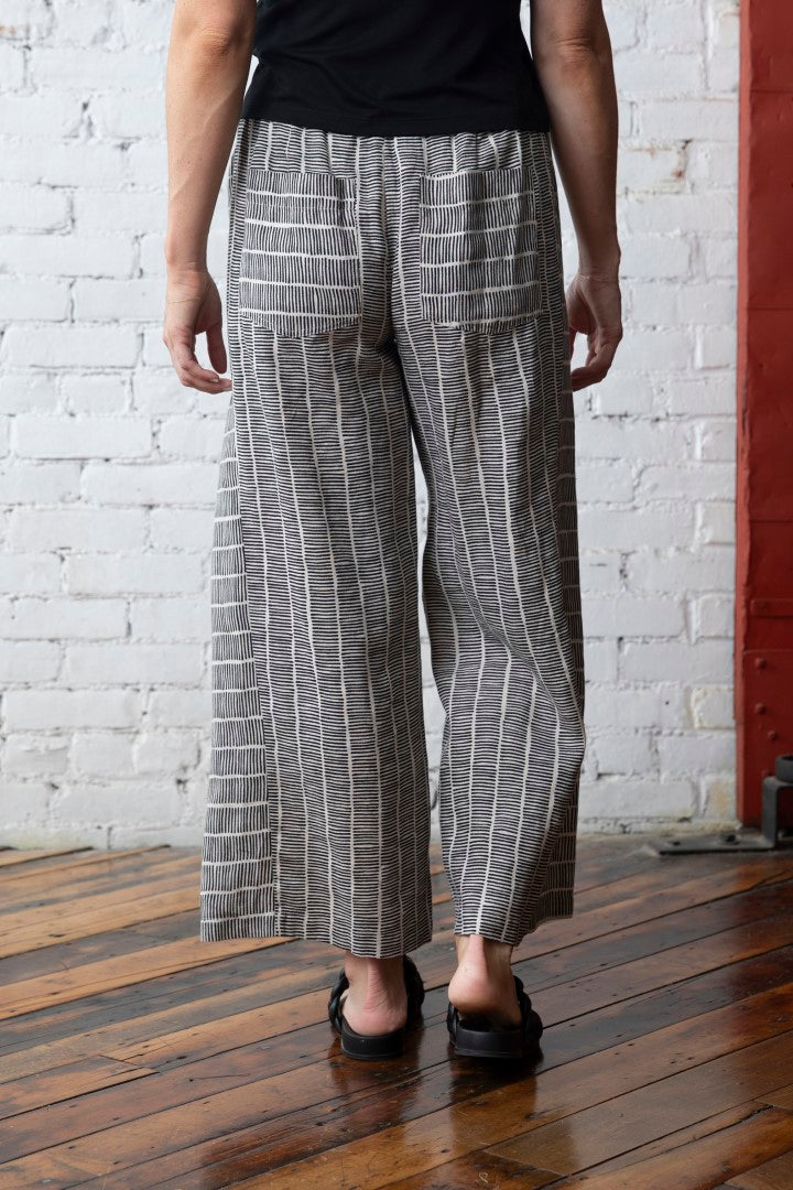 OLIVIA LINEN PRINT STRIPE WORKHORSE PANT