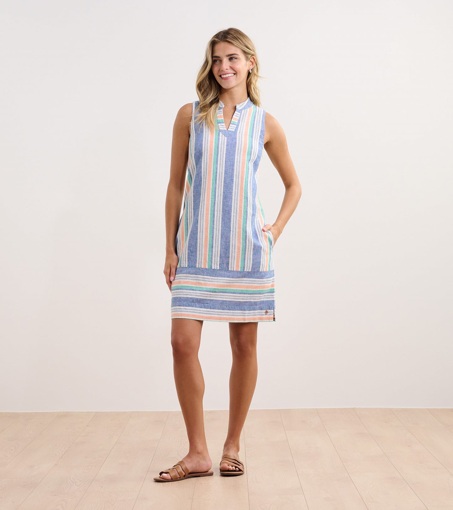 HATLEY MARIN SHIFT DRESS-DUSK STRIPES
