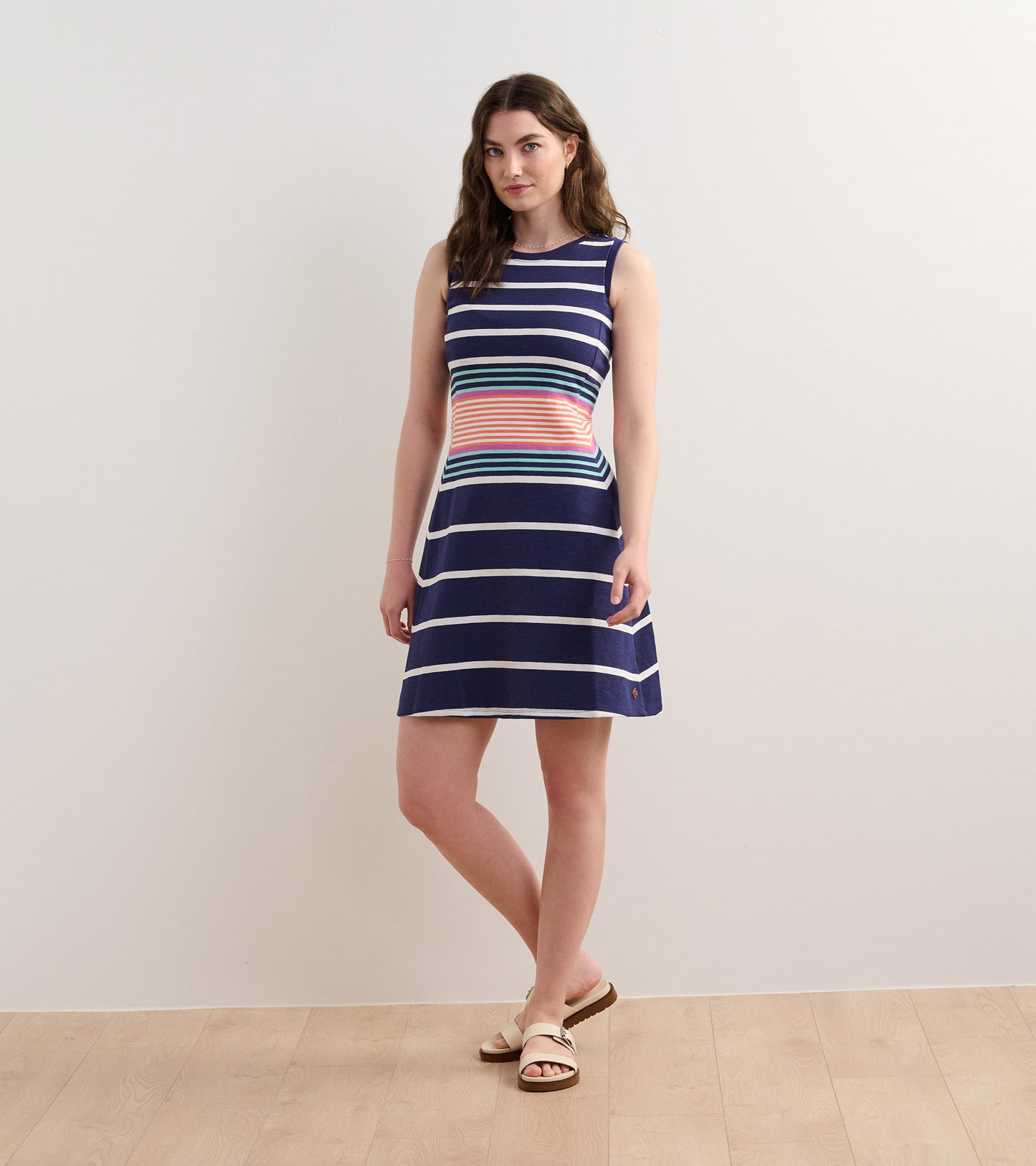 HATLEY SARAH DRESS-SUNSET STRIPES