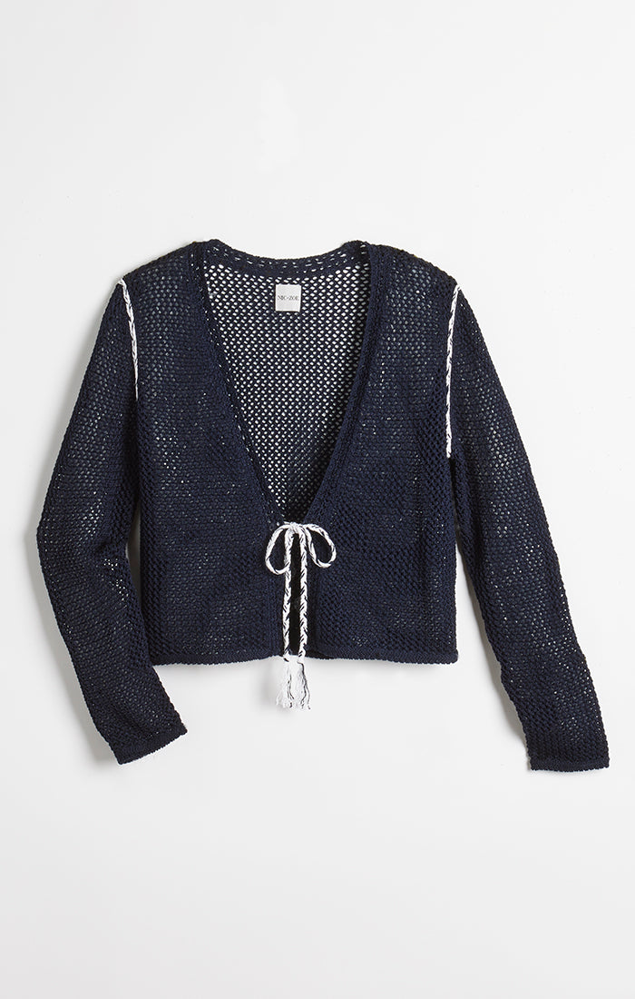 NIC + ZOE MESH TIE CARDIGAN
