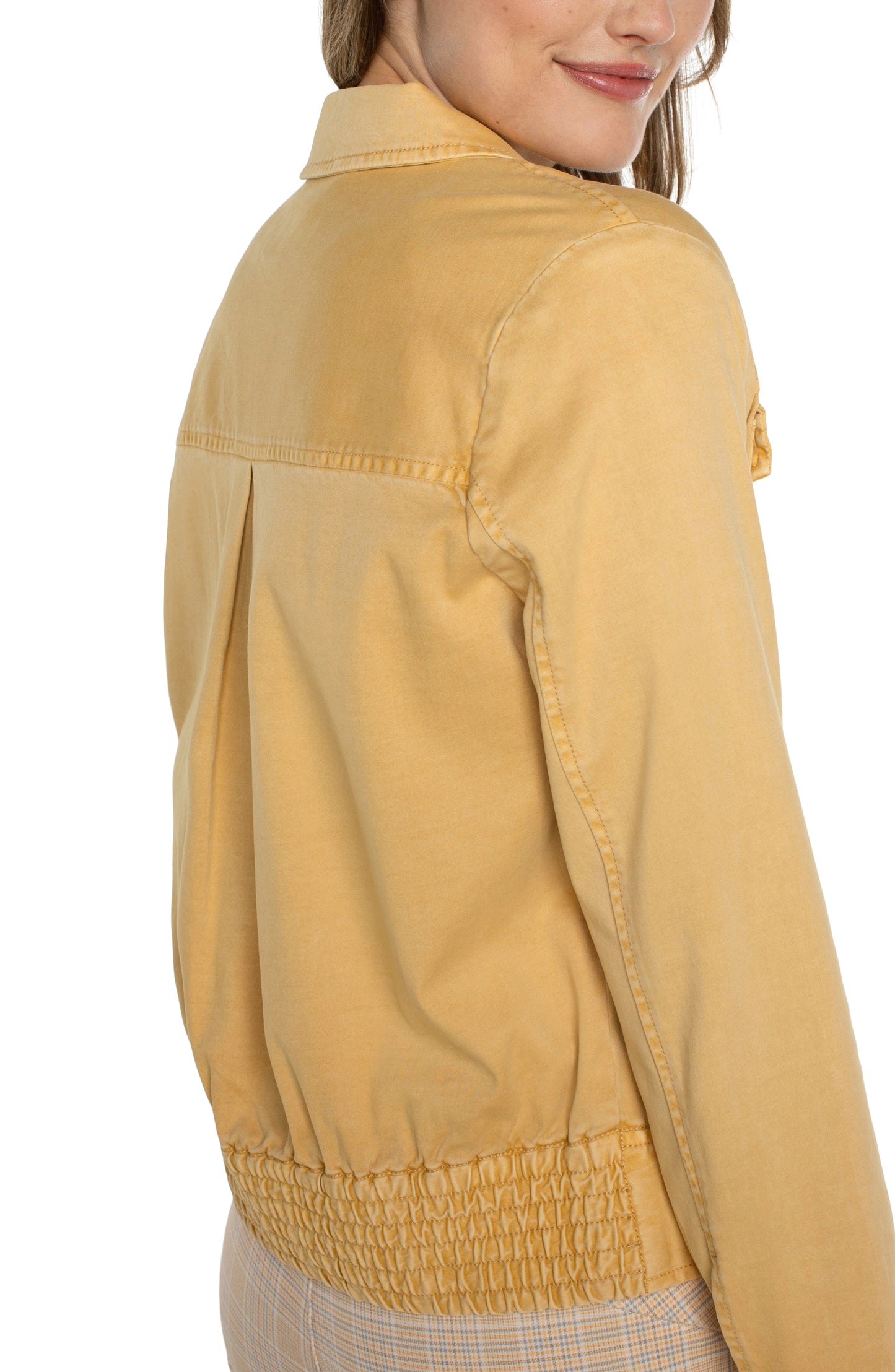LIVERPOOL TRUCKER JACKET WITH ELASTIC BACK WAIST