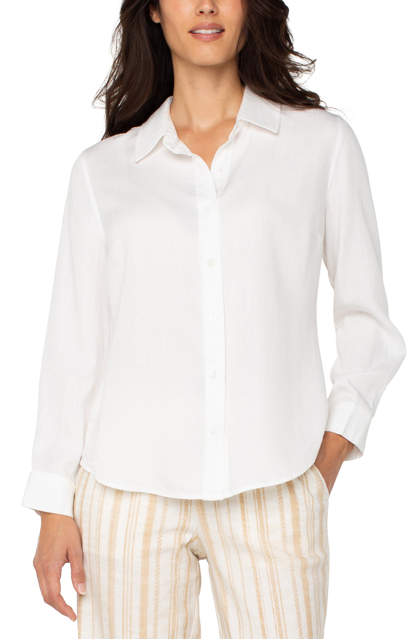 LIVERPOOL LONG ROLLED SLEEVE WOVEN SHIRT