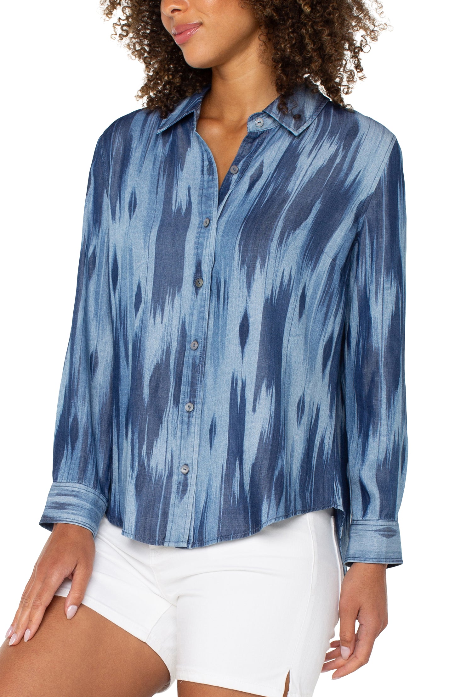 LIVERPOOL LONG ROLLED SLEEVE WOVEN SHIRT