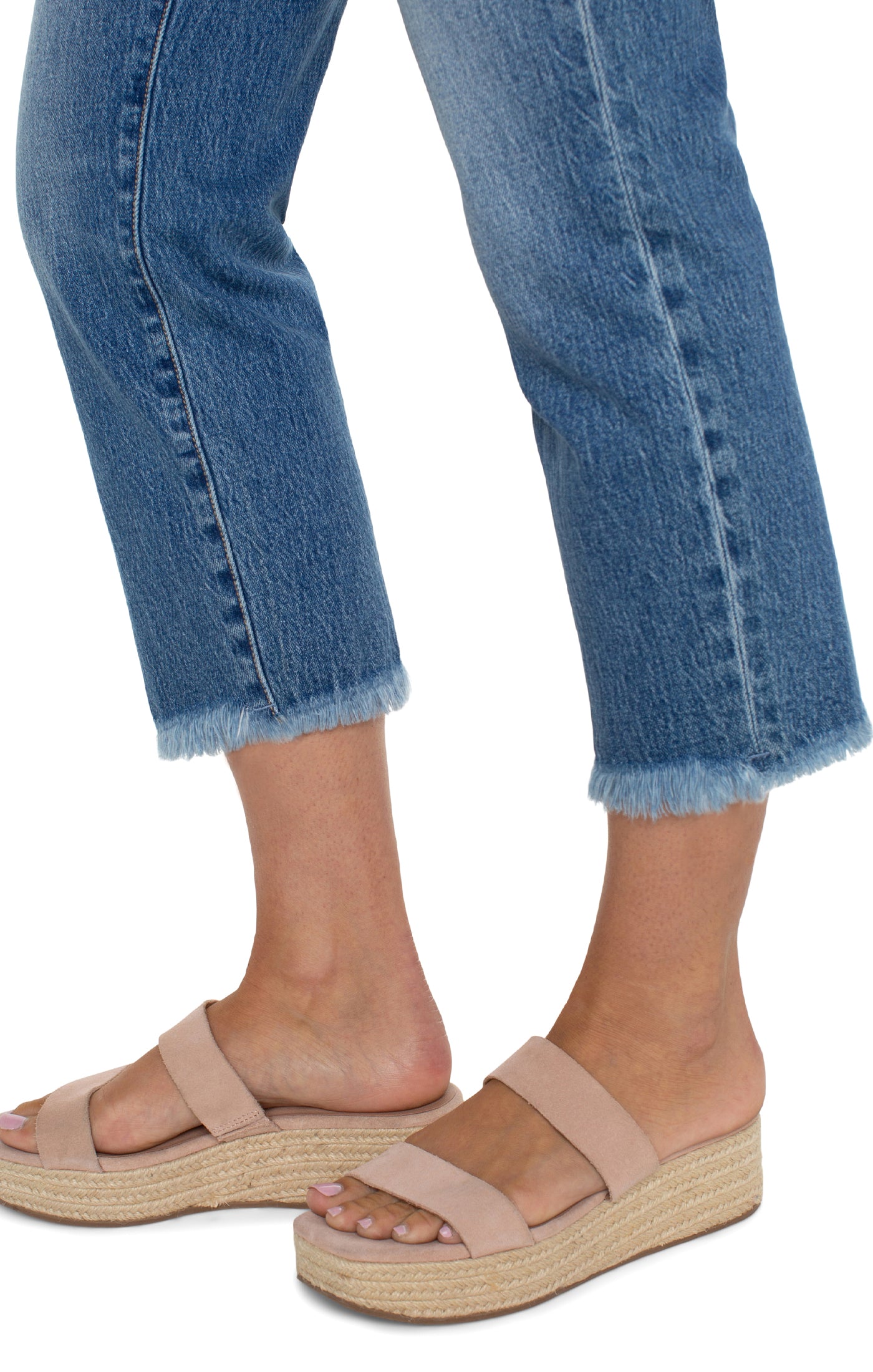 LIVERPOOL HI-RISE NON-SKINNY SKINNY WITH FRAY HEM