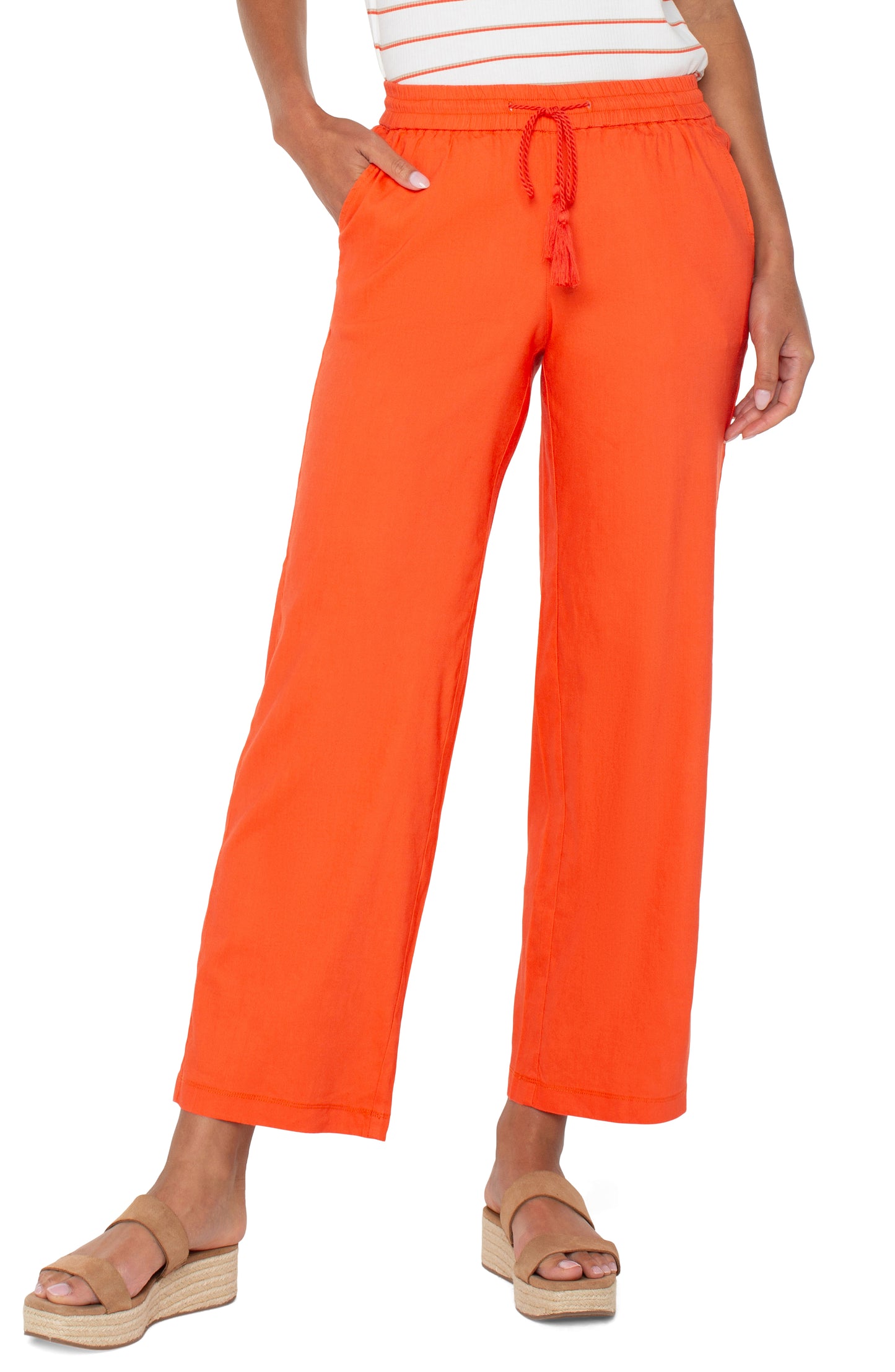 LIVERPOOL PULL ON DRAWSTRING WIDE LEG PANTS