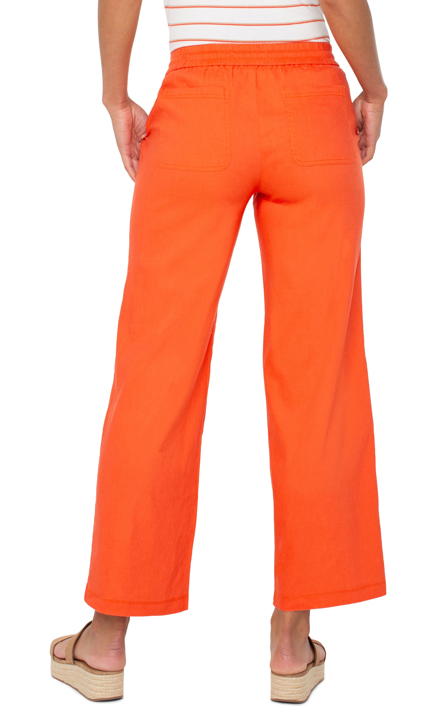 LIVERPOOL PULL ON DRAWSTRING WIDE LEG PANTS