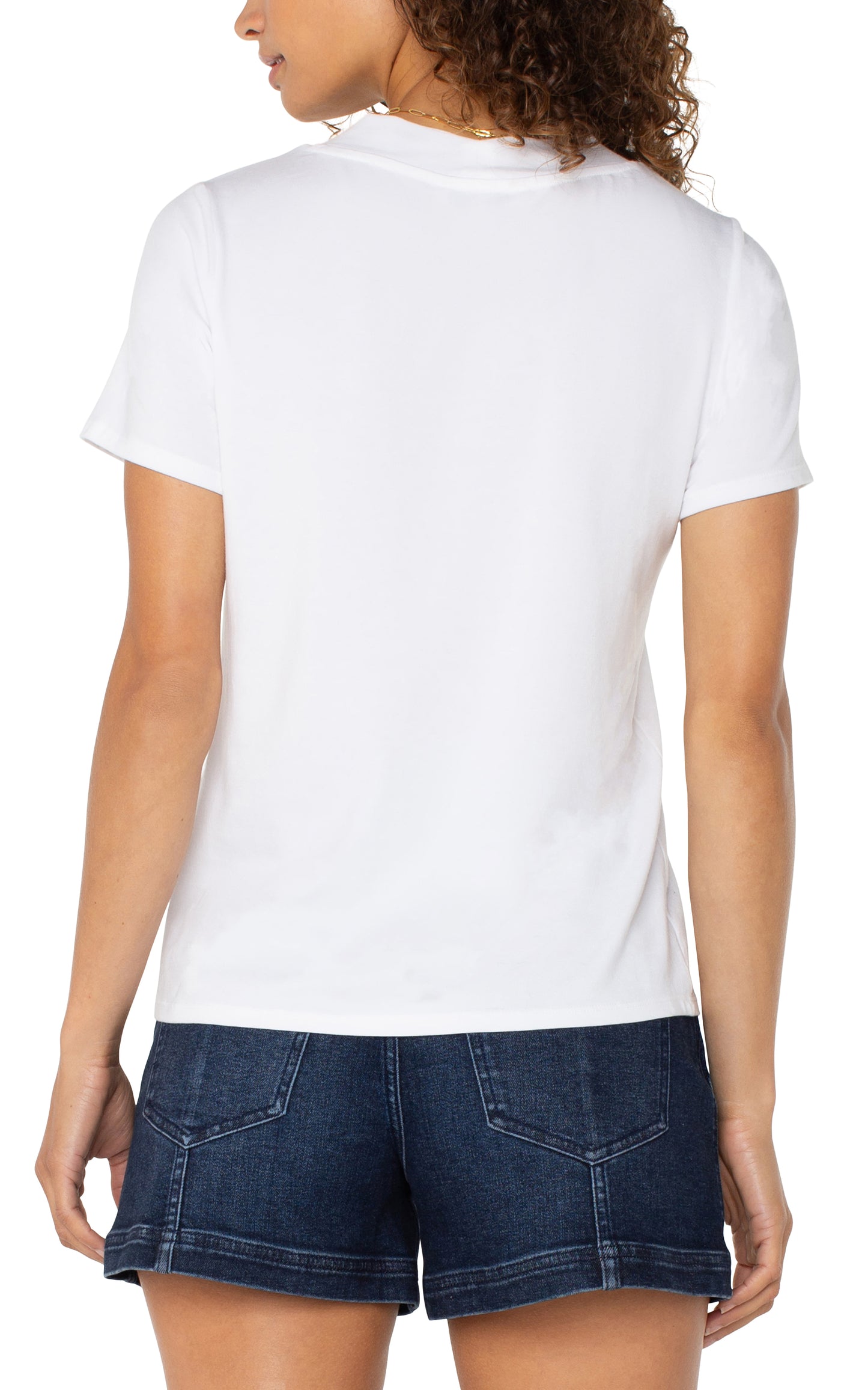 LIVERPOOL SHORT SLEEVE KNIT TEE WITH PLACKET