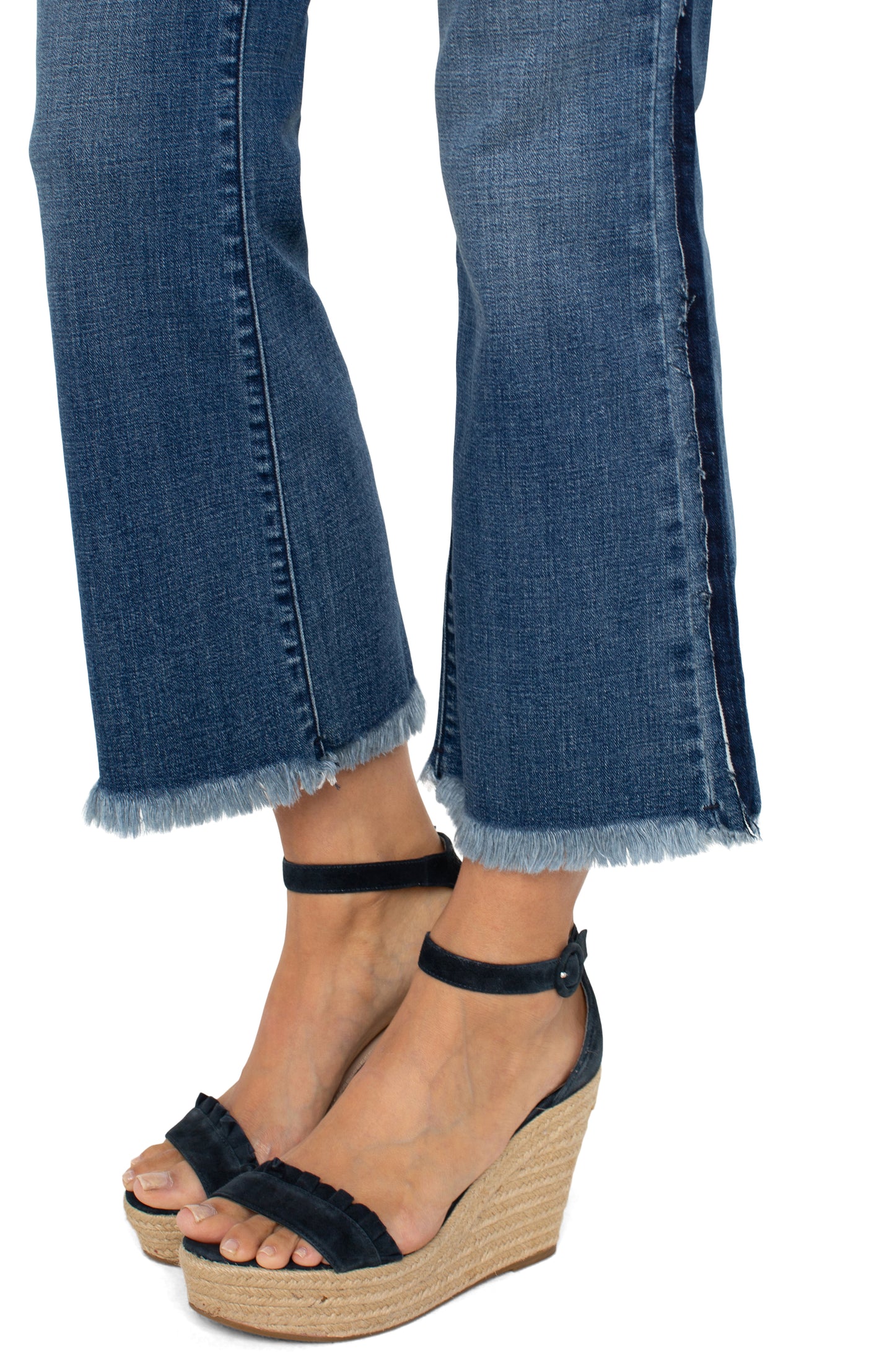 LIVERPOOL GIA GLIDER CROP FLARE WITH FRAY SHADOW