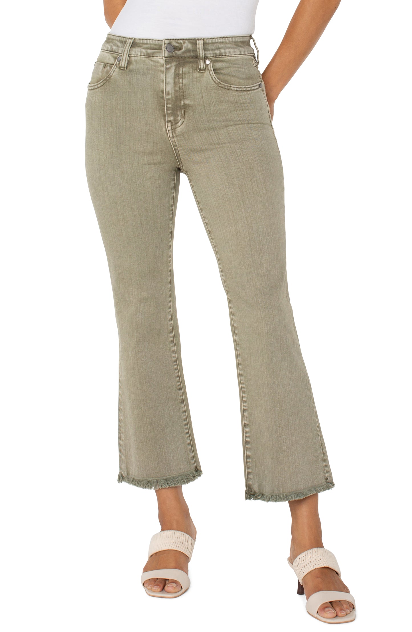 LIVERPOOL HANNAH CROPPED FLARE WITH FRAY HEM