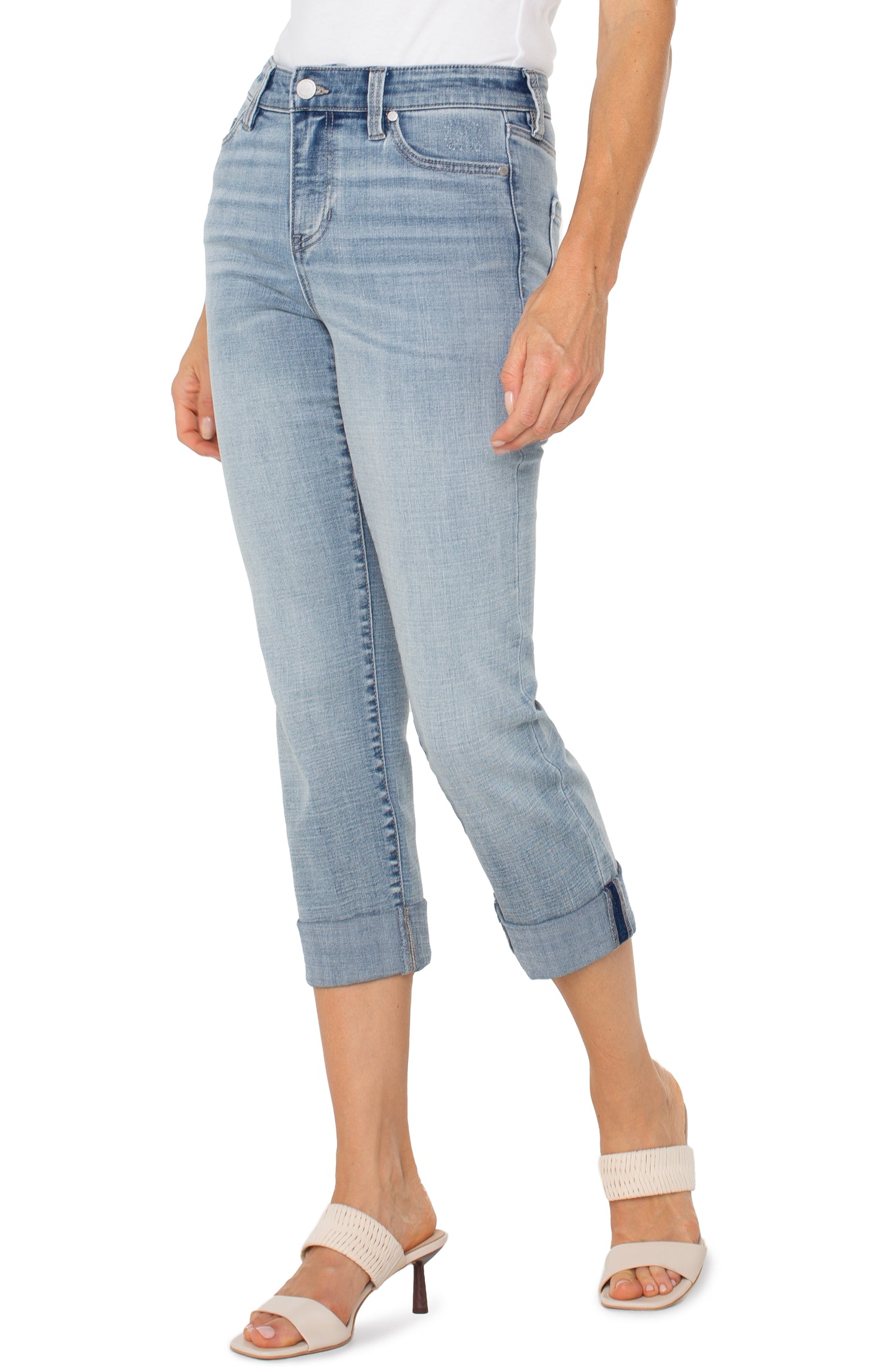 LIVERPOOL CHARLIE CROP WIDE ROLLED CUFF 24" INSEAM