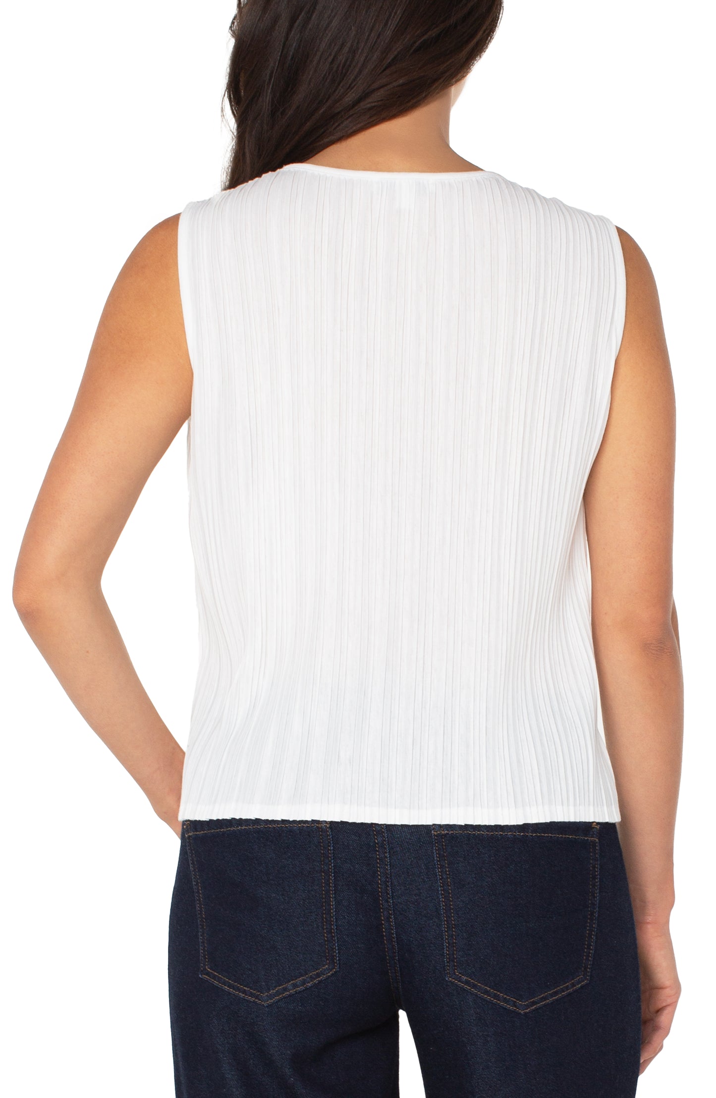 LIVERPOOL SLEEVELESS CREW NECK KNIT TOP
