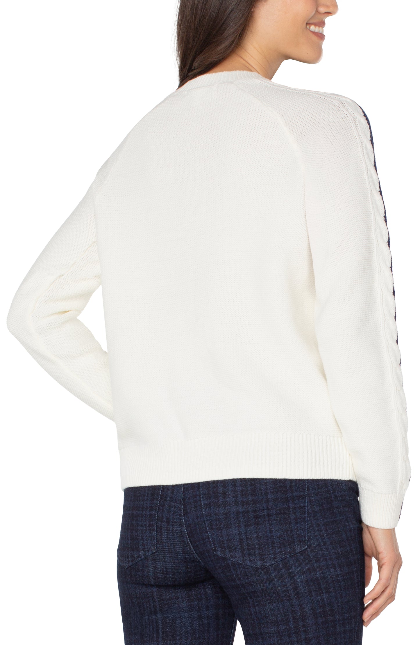 LIVERPOOL LONG SLEEVE CREW NECK RAGLAN SWEATER
