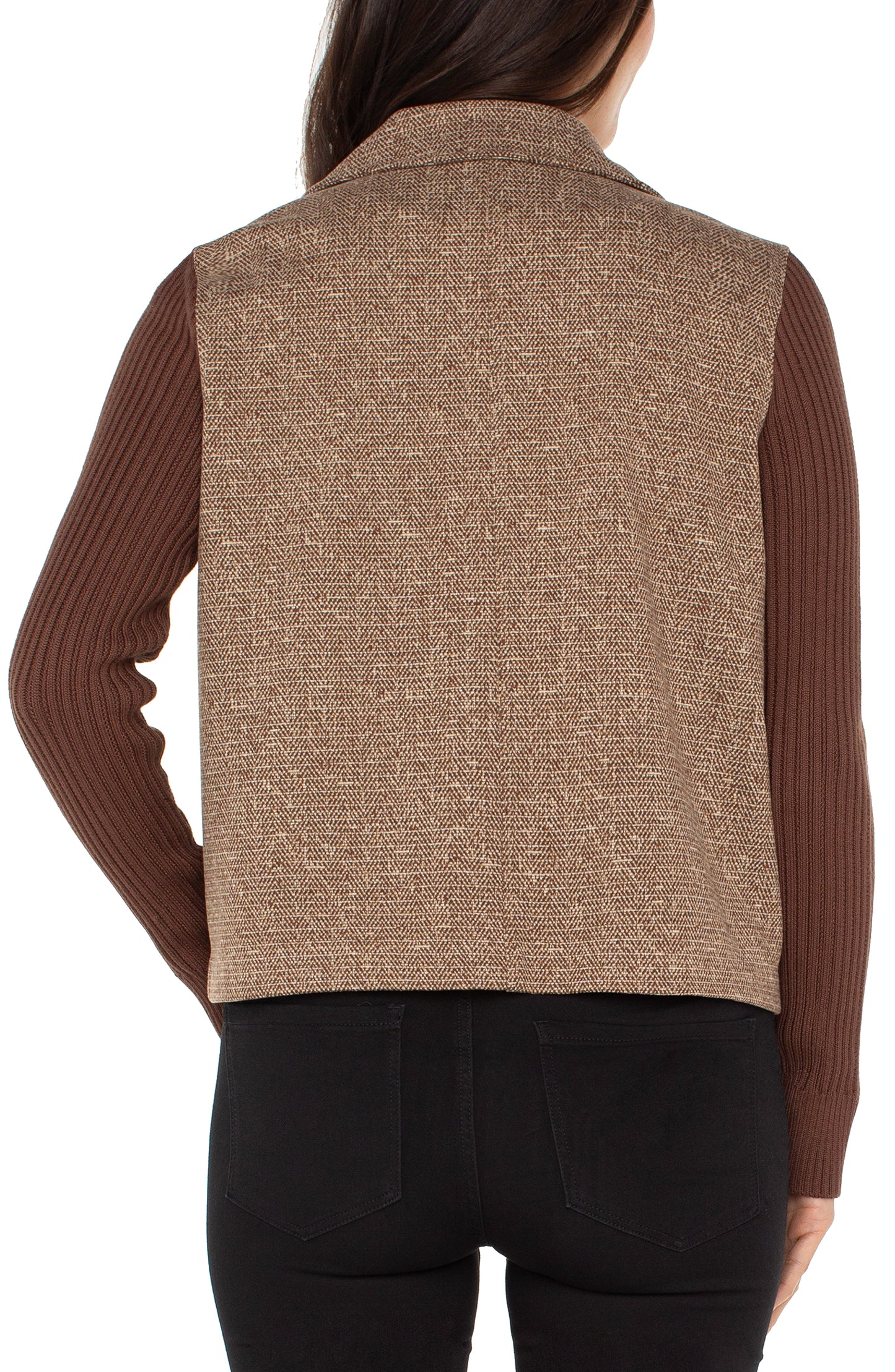 LIVERPOOL SHACKET WITH SWEATER SLEEVES
