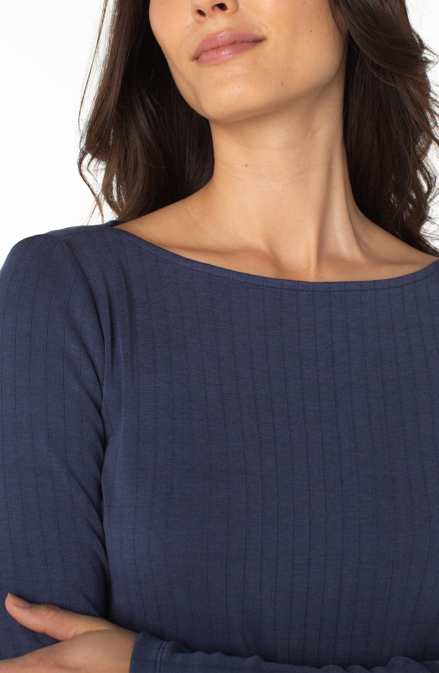 LIVERPOOL LONG SLEEVE BOAT NECK KNIT TOP