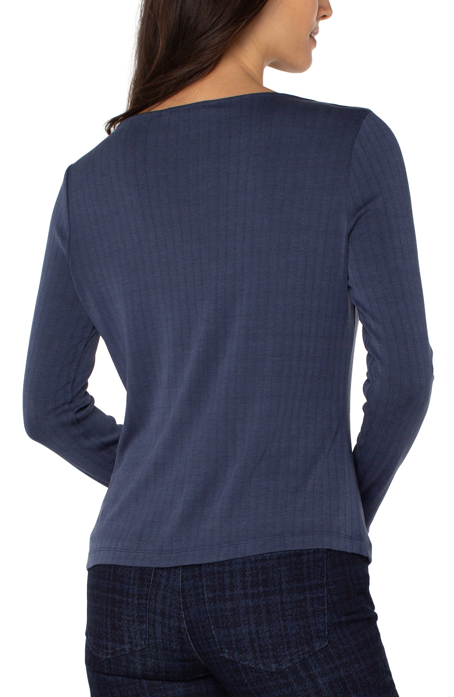 LIVERPOOL LONG SLEEVE BOAT NECK KNIT TOP