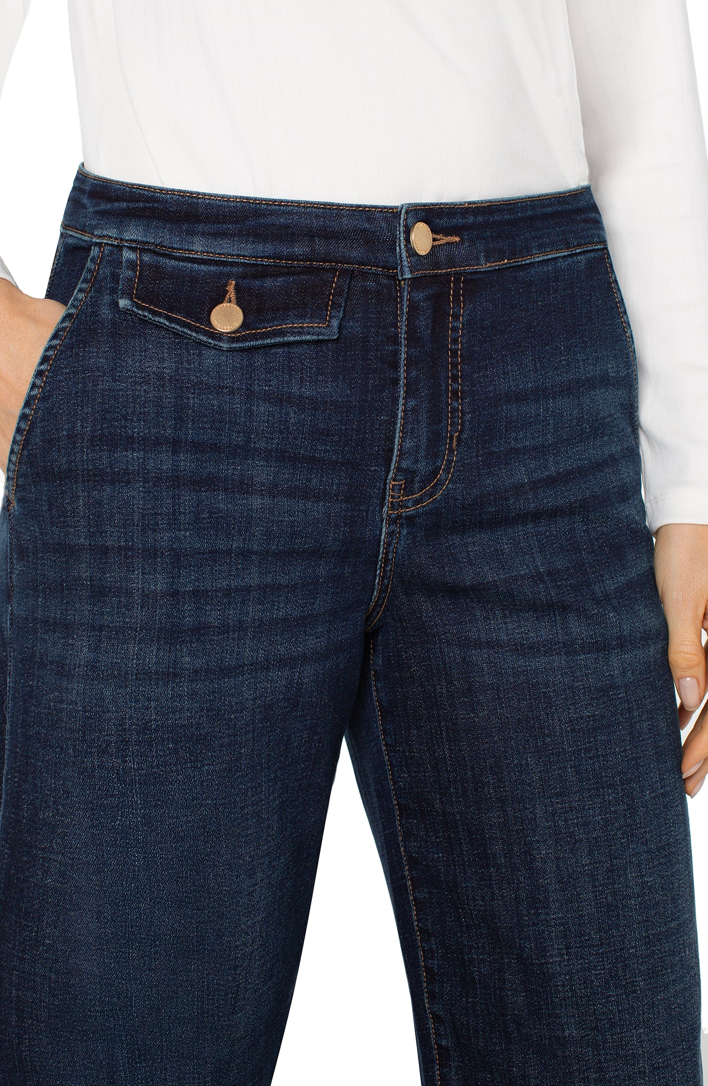 LIVERPOOL STRIDE WIDE LEG WITH TROUSER DETAILS 27" INSEAM