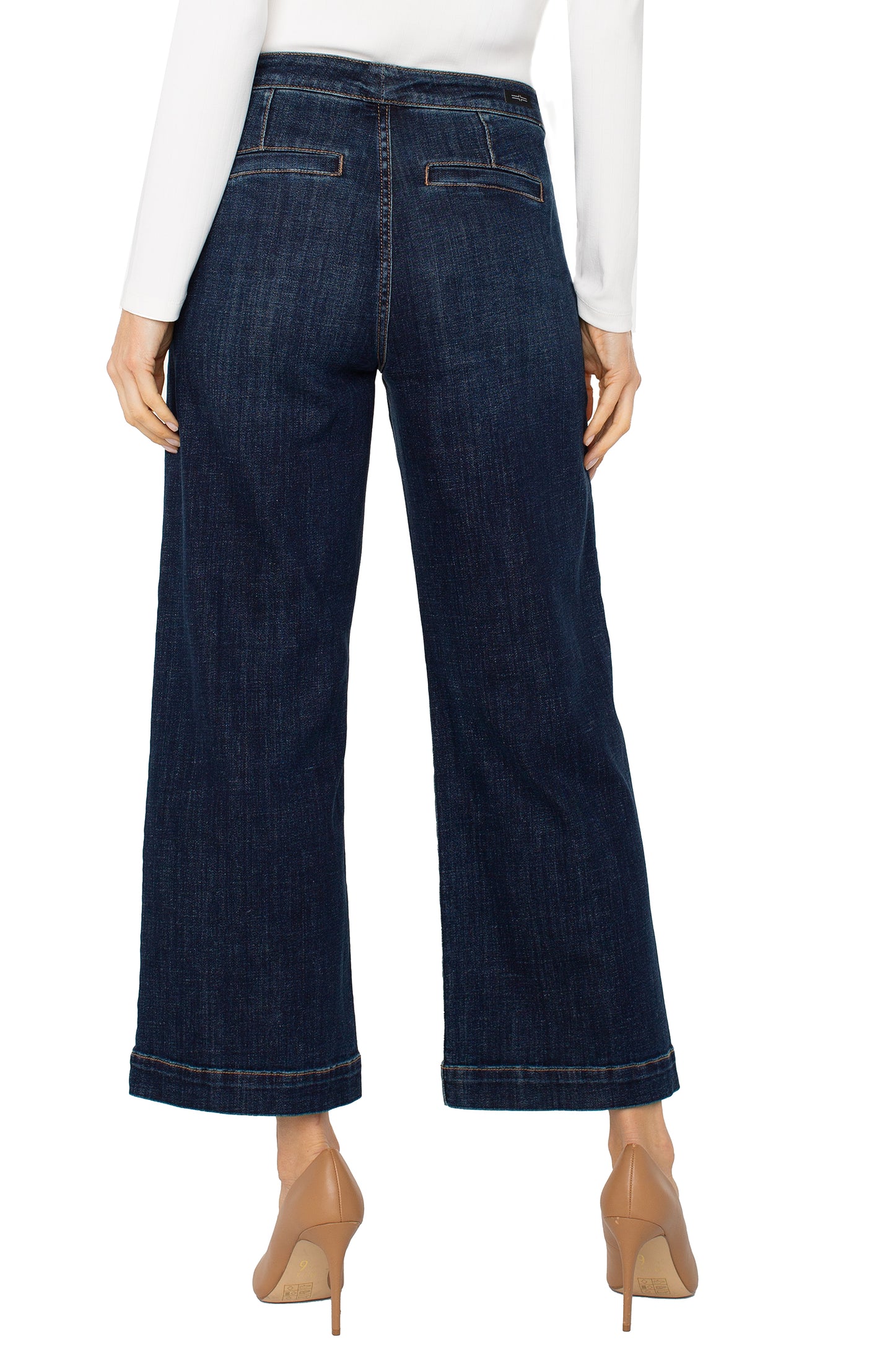 LIVERPOOL STRIDE WIDE LEG WITH TROUSER DETAILS 27" INSEAM