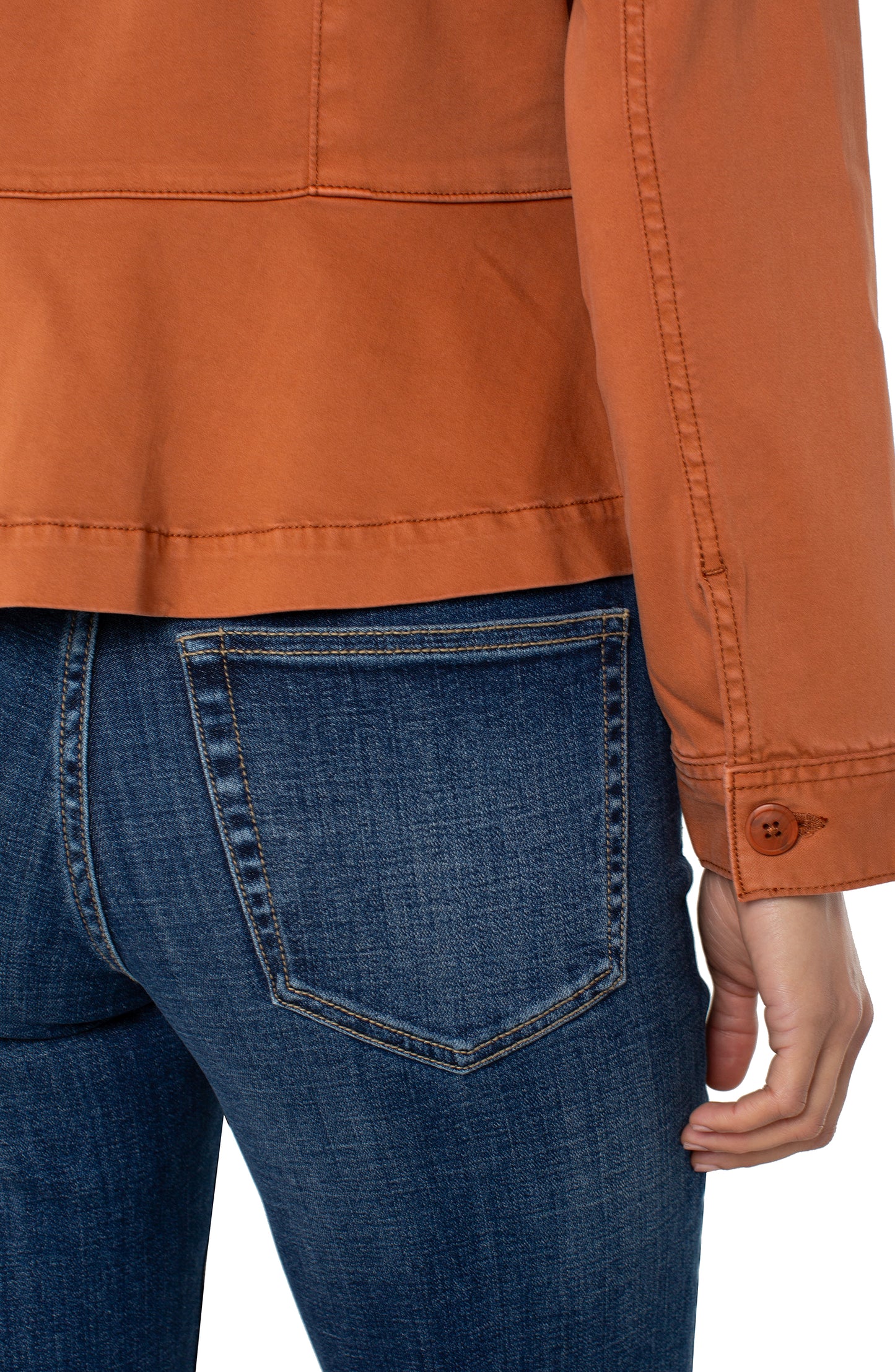 LIVERPOOL PEPLUM HEM TRUCKER JACKET