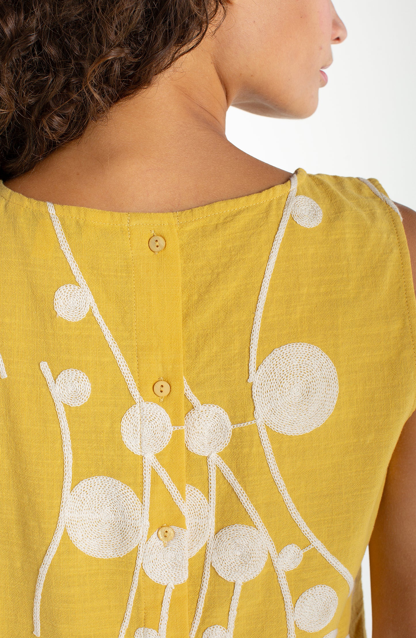 Liverpool Sleeveless Button Back Woven Top