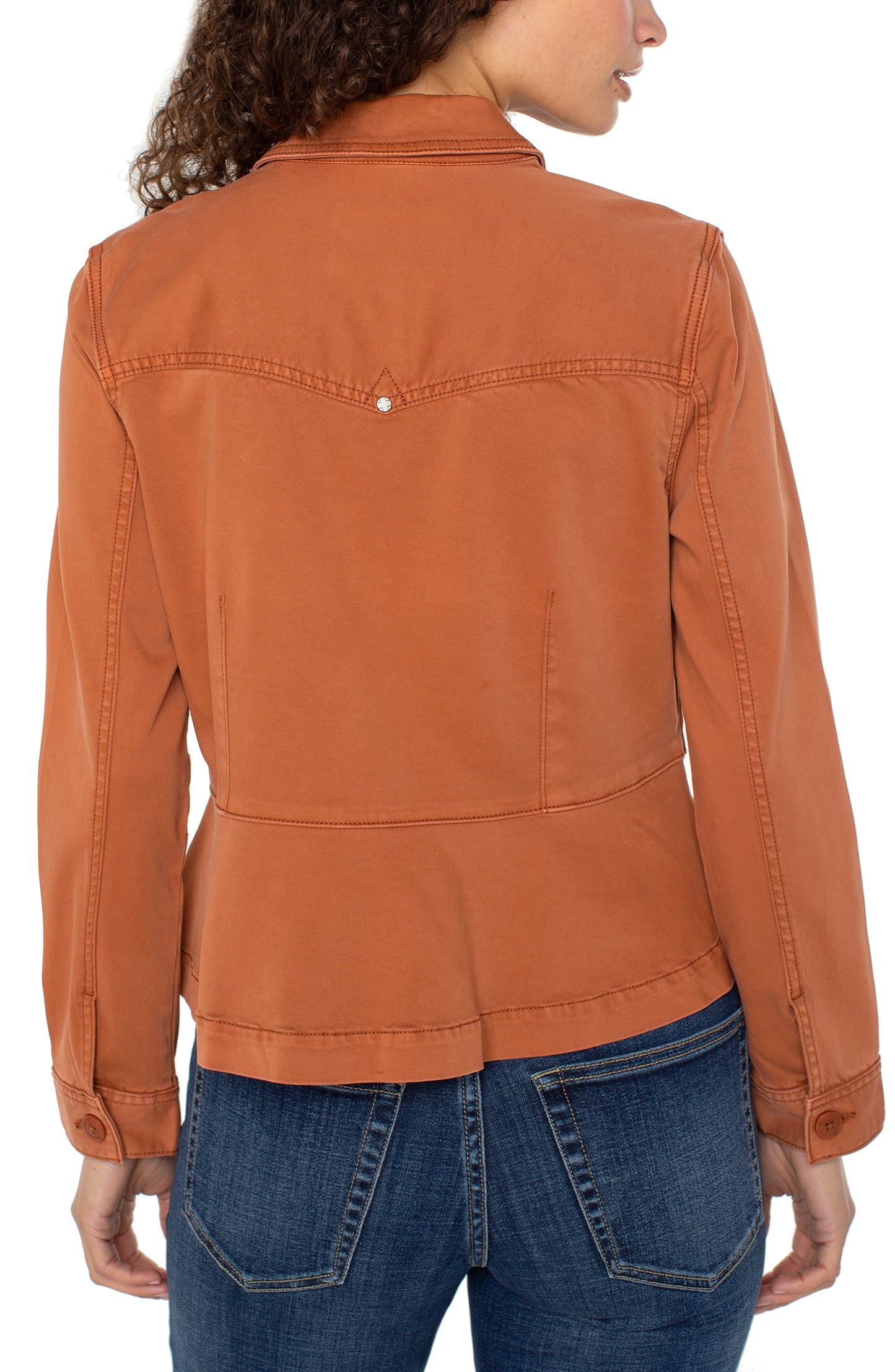 LIVERPOOL PEPLUM HEM TRUCKER JACKET
