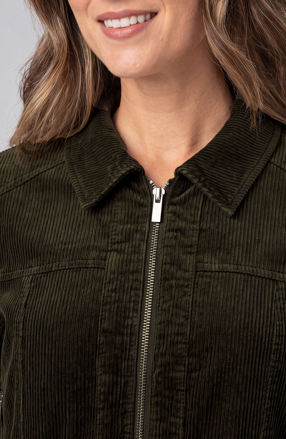 Livepool Zip Front Collared Bomber Jacket