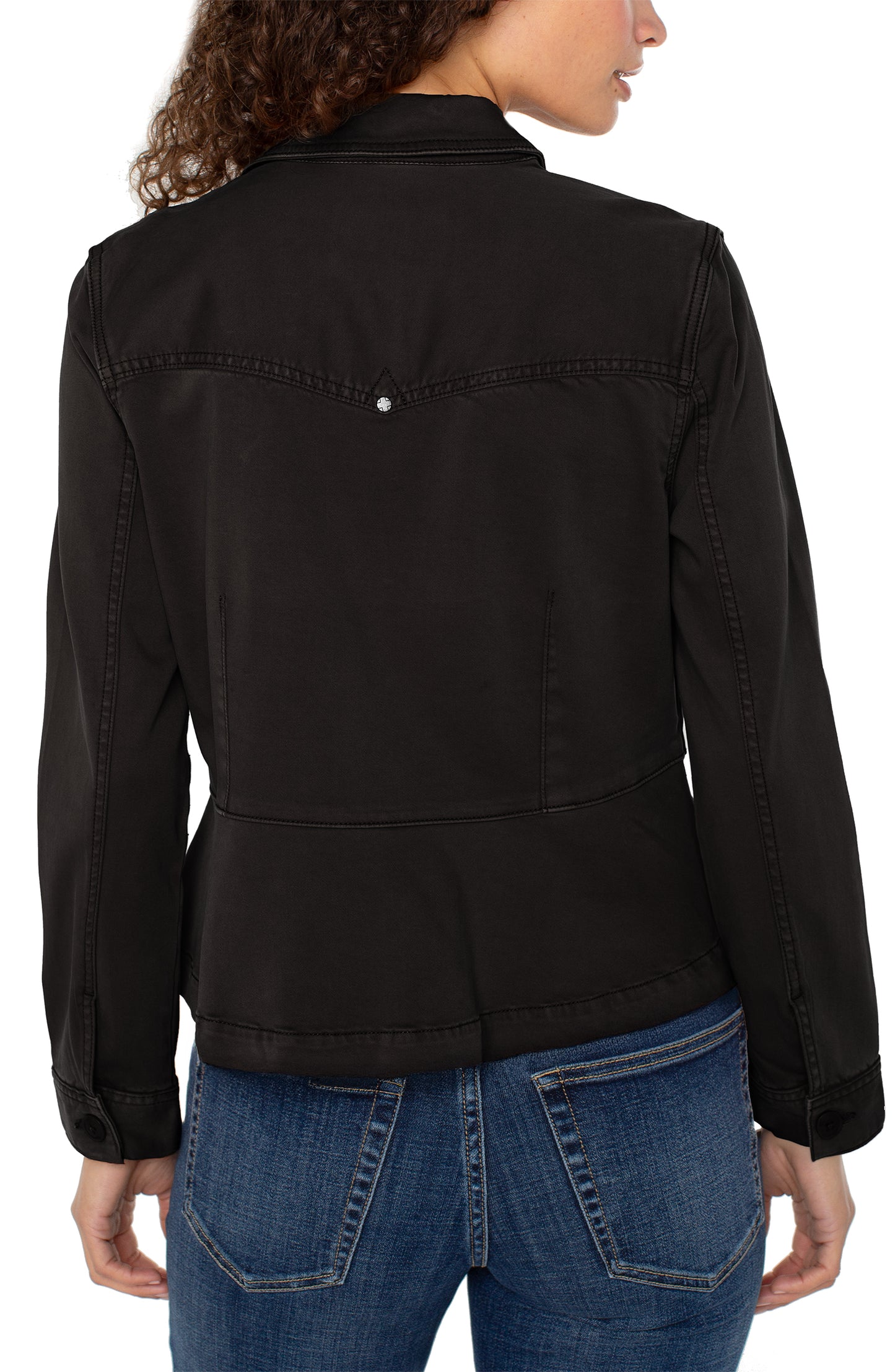 LIVERPOOL PEPLUM HEM TRUCKER JACKET