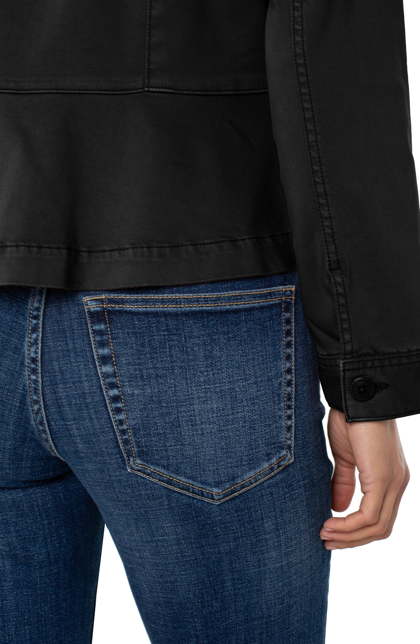 LIVERPOOL PEPLUM HEM TRUCKER JACKET