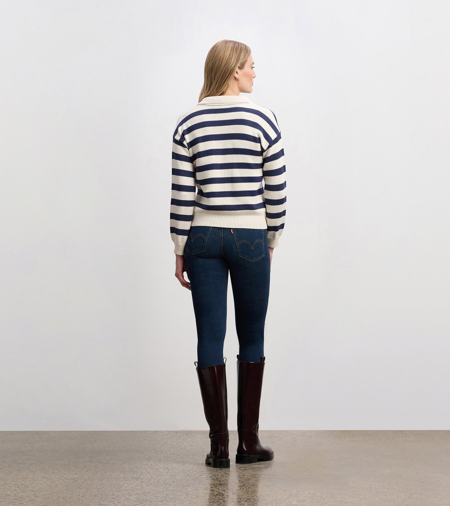 HATLEY JOHNNY COLLAR SWEATER - NAUTICAL STRIPES