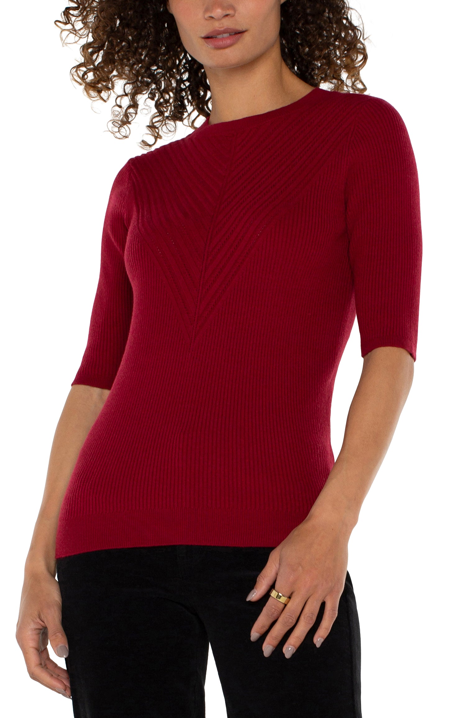 LIVERPOOL ELBOW SLEEVE CREW NECK SWEATER