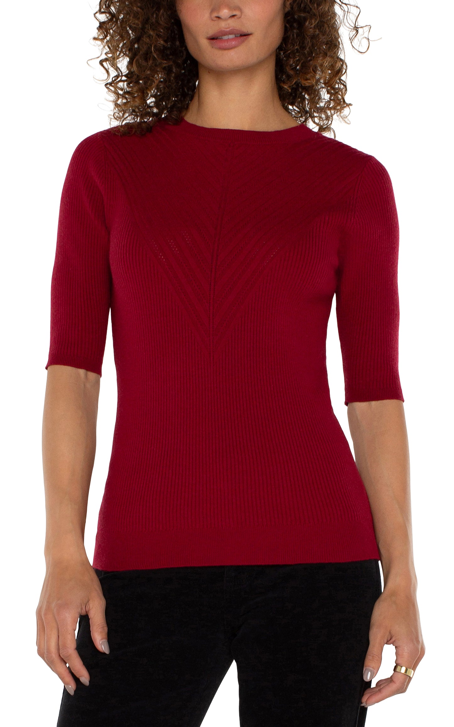 LIVERPOOL ELBOW SLEEVE CREW NECK SWEATER