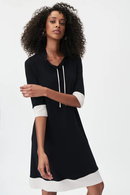 JOSEPH RIBKOFF SILKY KNIT DRESS WITH DRAWSTRINGS