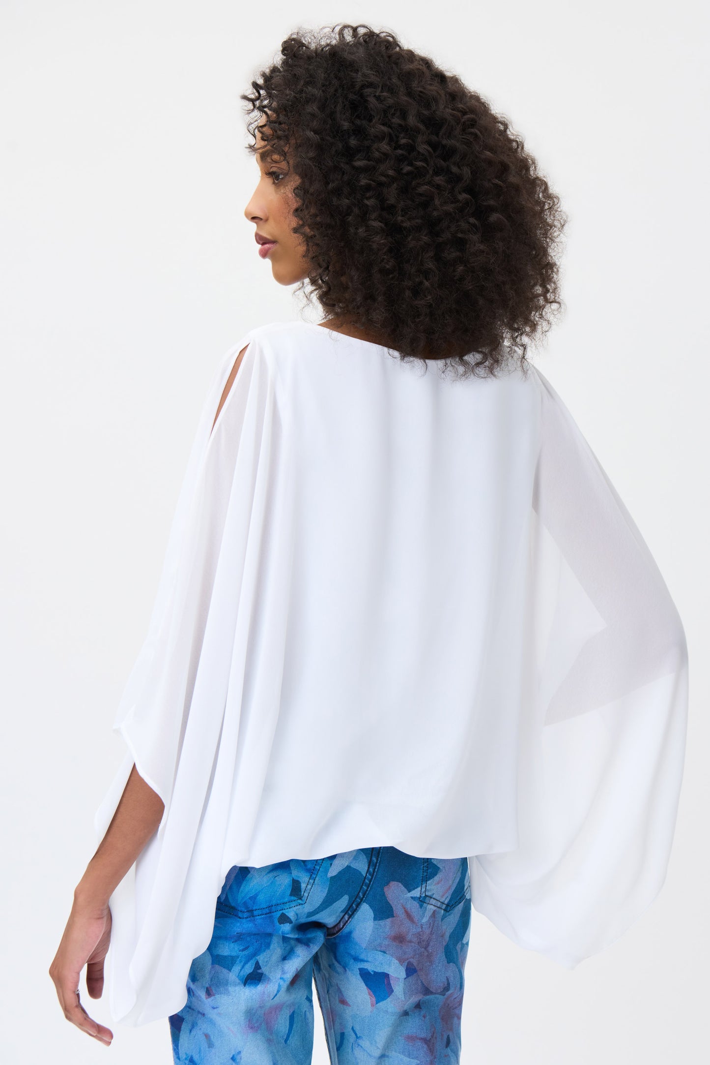JOSEPH RIBKOFF DRAPE SLEEVE TOP