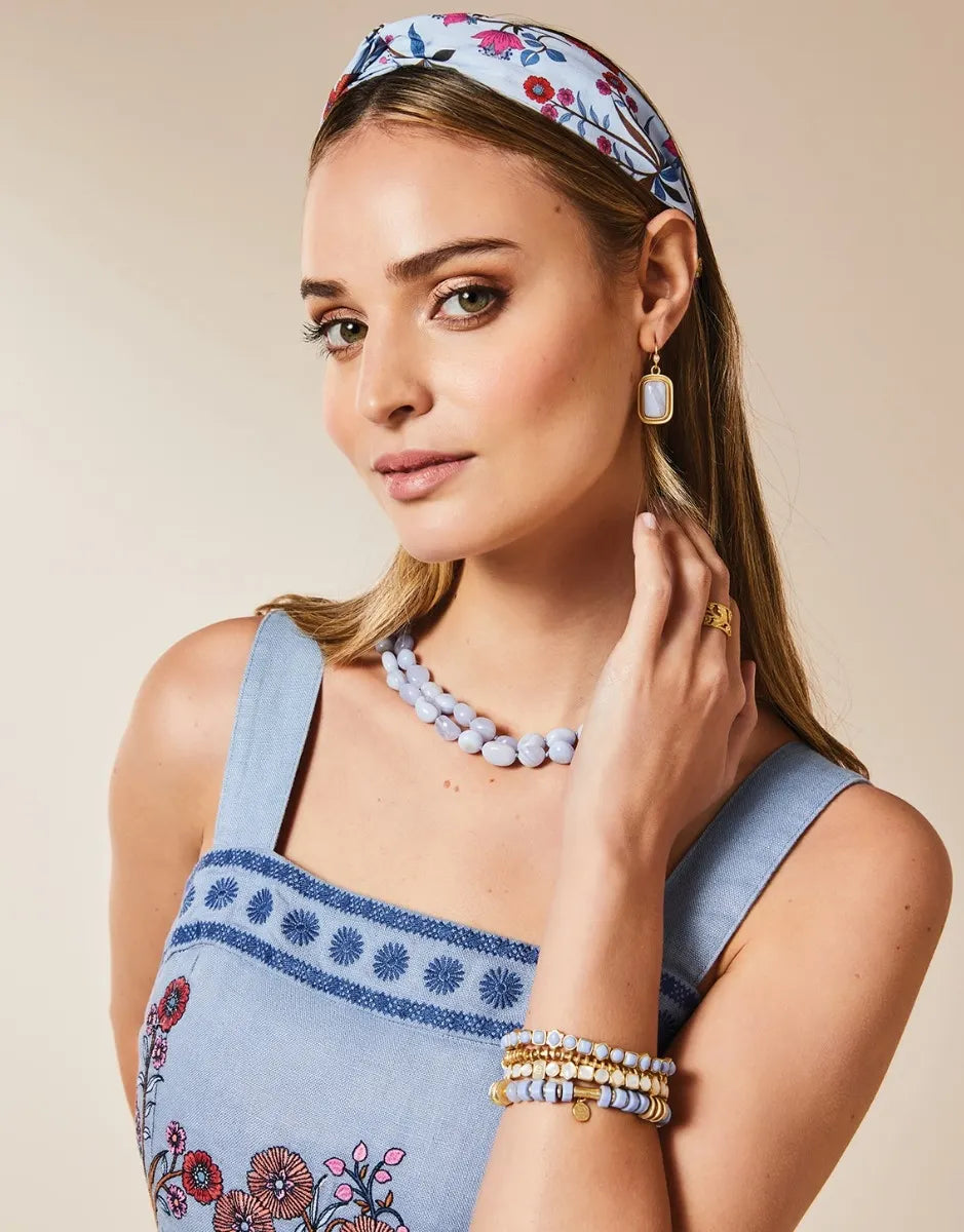 THE BLUFF NECKLACE BLUE CHALCEDONY