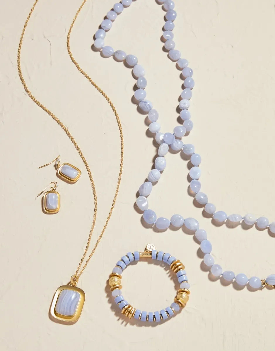 THE BLUFF NECKLACE BLUE CHALCEDONY
