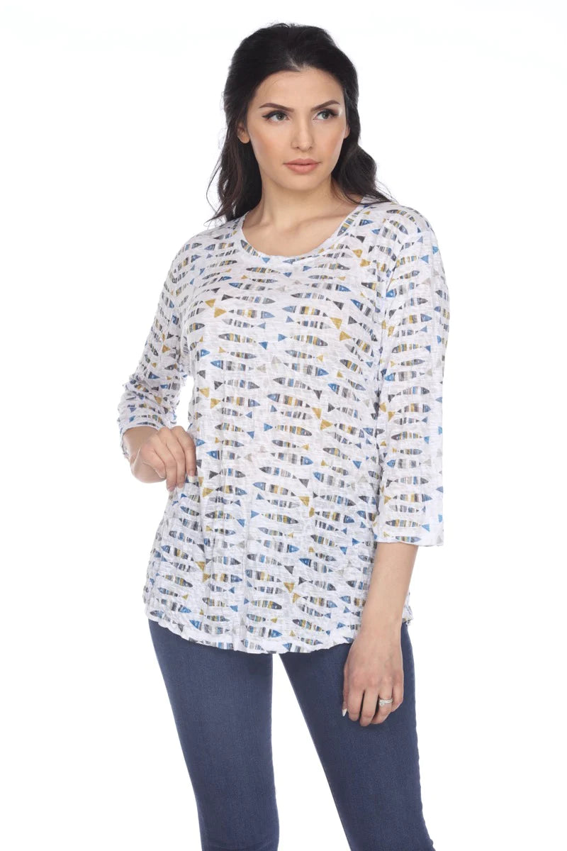 Carine Fishing Trip Round Neck Top