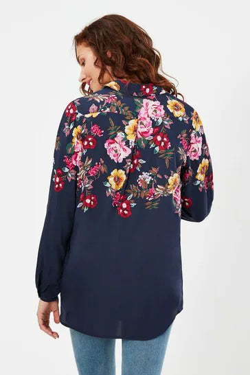 ELVINA BUTTON UP BLOUSE WITH PATCH POCKETS