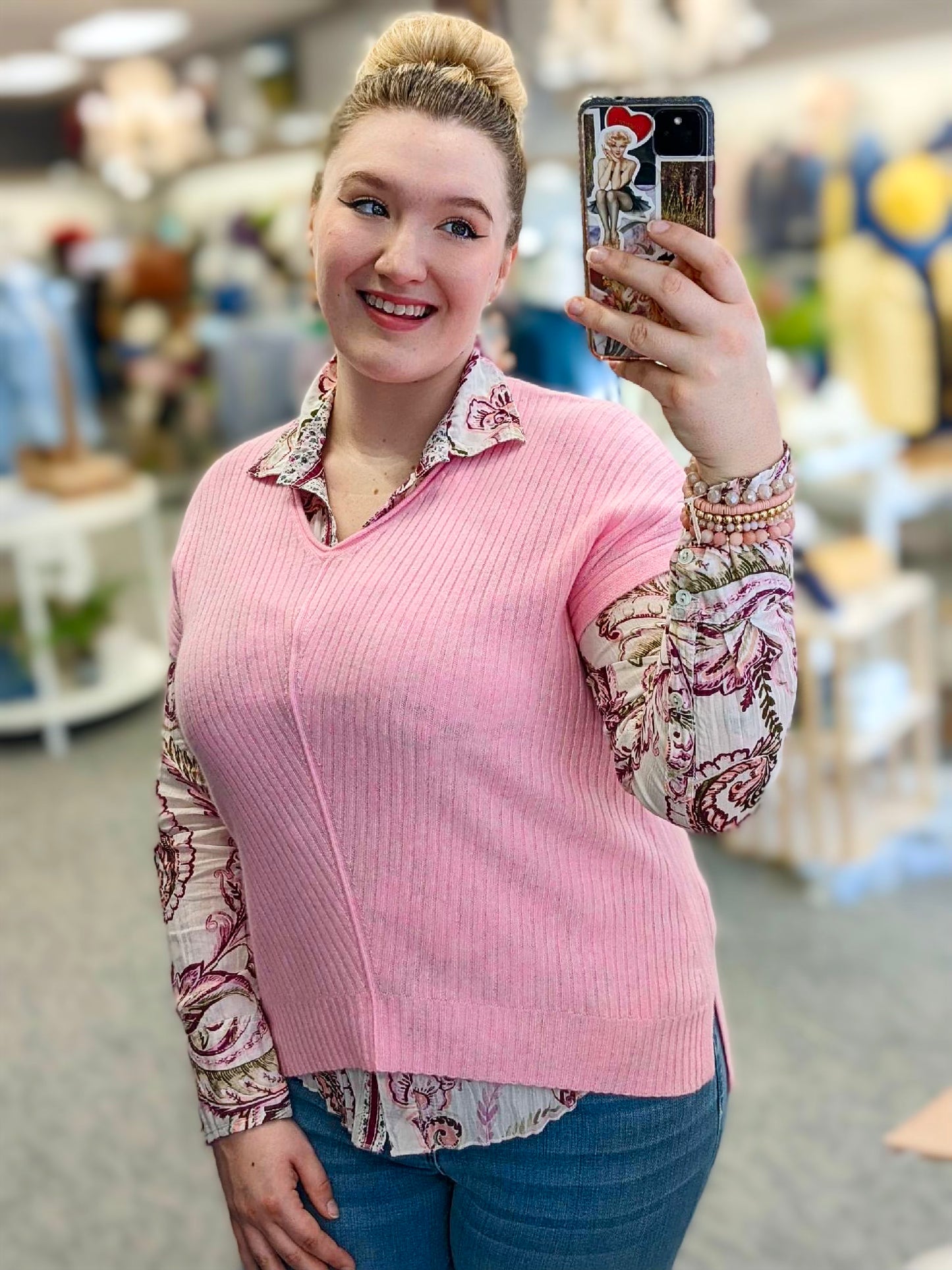 KINROSS CASHMERE RIB VEE POPOVER