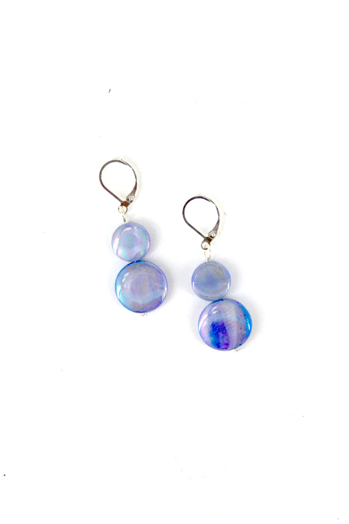 Blue mother sales of pearl earrings